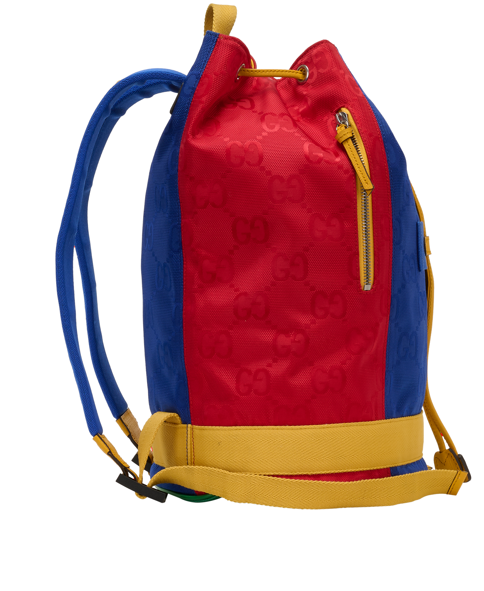 GG Colour Block Backpack, &pound;350, Handbags, Blue/Green/Red/Yellow, Nylon, Side view